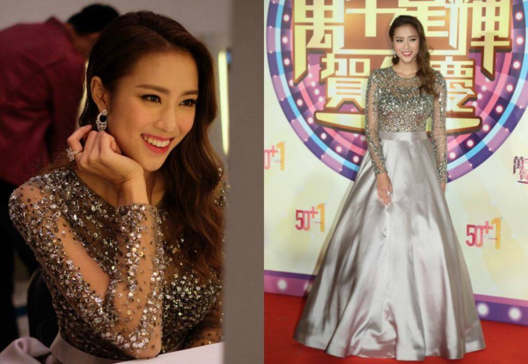 兩位女神台慶當晚盛裝打扮 兩位女神台慶當晚盛裝打扮
