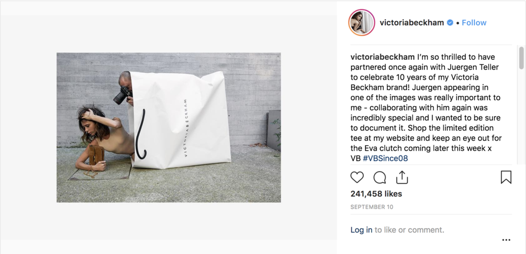 Victoria說：「當Marc Jacobs把我裝進他的大紙袋裏時，正好是我踏入時裝界的第一步。那