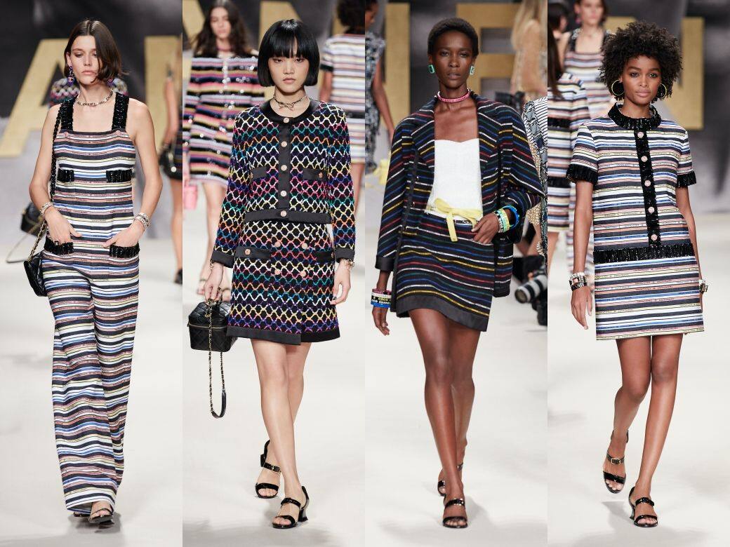 Chanel 2022春夏時裝展亮點:線條圖案 Chanel 2022春夏時裝展亮點:線條圖案