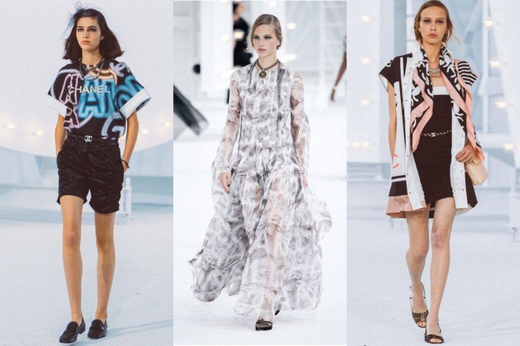 Virginie Viard更把Chanel CC logo造成霓虹燈風格印在T恤或連身裙上,更有淡雅版本的 Virginie Viard更把Chanel CC logo造成霓虹燈風格印在T恤或連身裙上,更有淡雅版本的