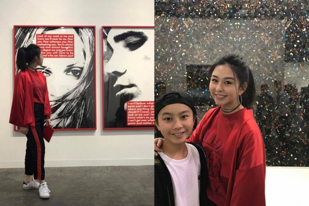沈月前往第五屆香港巴塞爾藝術展(Art Basel),一身紅黑色造型搶眼度十足,年 沈月前往第五屆香港巴塞爾藝術展(Art Basel),一身紅黑色造型搶眼度十足,年