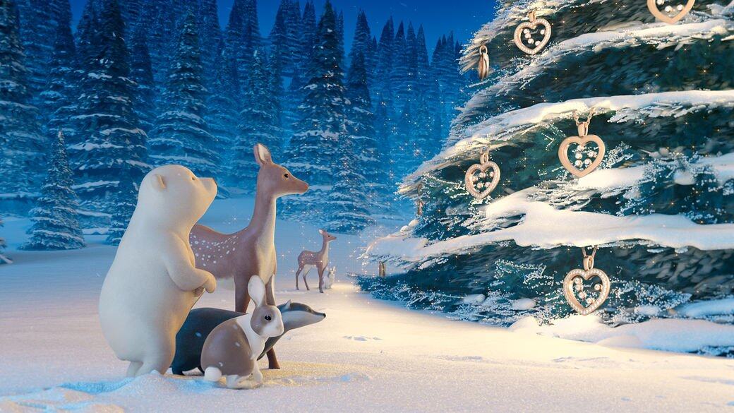 經過漫長的旅程，Arty與動物好友們一起欣賞散發着溫暖光芒的聖誕樹，而