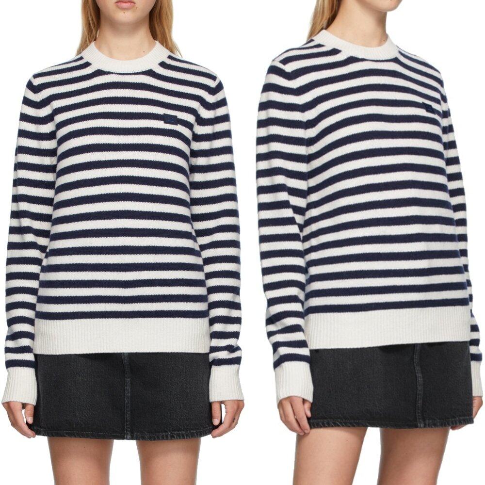 ACNE STUDIOS Navy & White Breton Stripe Sweater ACNE STUDIOS Navy & White Breton Stripe Sweater