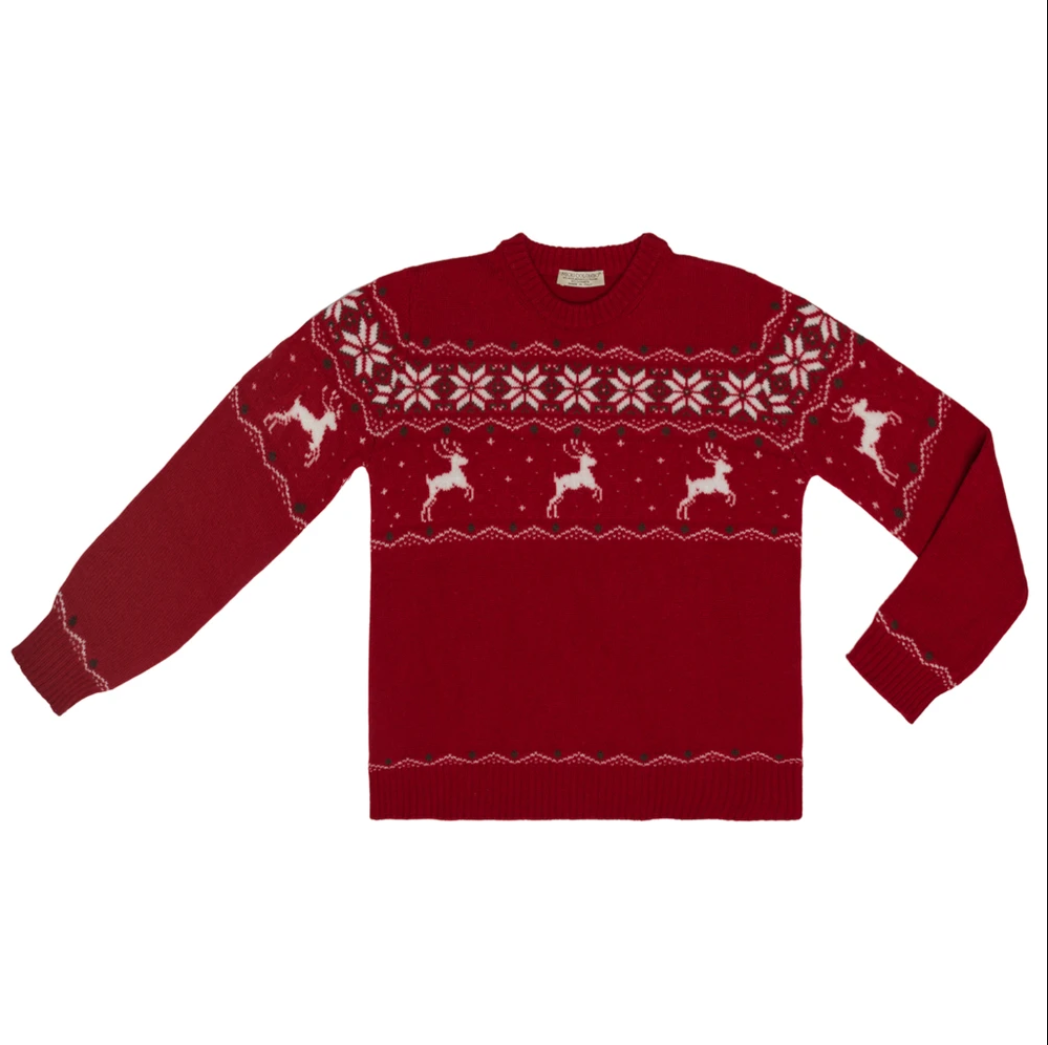 DOLOMITI Made By NICKI COLOMBO LIMITED EDITION Fine Merino Wool & Cashmere Red Christmas Sweater DOLOMITI Made By NICKI COLOMBO LIMITED EDITION Fine Merino Wool & Cashmere Red Christmas Sweater