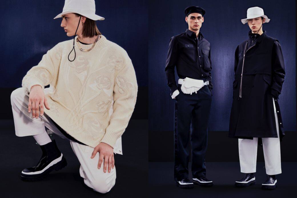 Dior Men x Sacai聯名系列把Dior的剪裁加入了Sacai拿手的運動風和索繩細節、Dior的 Dior Men x Sacai聯名系列把Dior的剪裁加入了Sacai拿手的運動風和索繩細節、Dior的