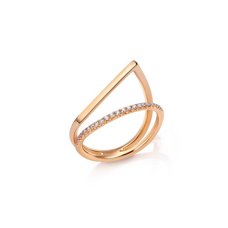 Form「形」系列18K玫瑰金鑽石指環 $5,600