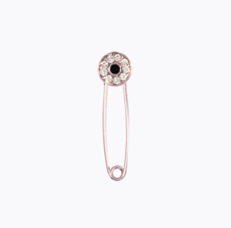 Eyland 靈魂之窗水晶鍍玫瑰金別針耳環，約$320