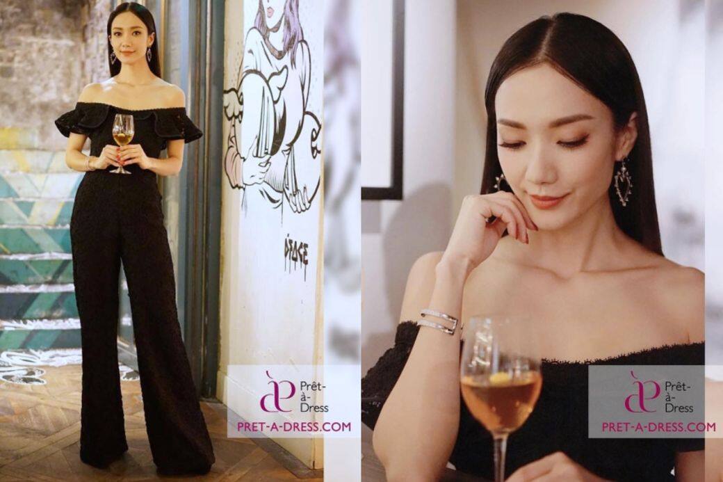 型格與性感兼備的王君馨,這件露肩連身褲裝,將她的美好身段完全表露 型格與性感兼備的王君馨,這件露肩連身褲裝,將她的美好身段完全表露