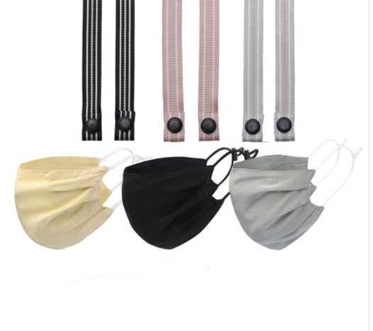 Milliot & Co. Ada Reusable Silk Face Mask & Caia Mask Strings Hanger Set
