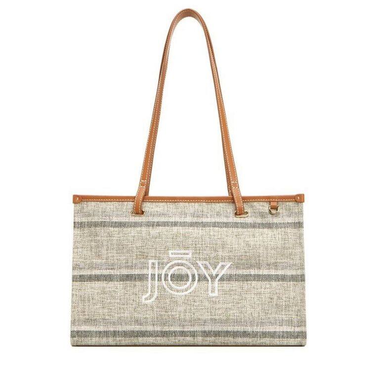 Joy Gryson焦糖色皮革印字帆布tote bag 價格:178,000韓元,約HKD$1187 Joy Gryson焦糖色皮革印字帆布tote bag 價格:178,000韓元,約HKD$1187