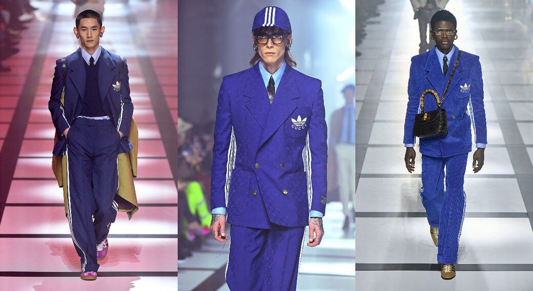 Gucci x Adidas重點：藍色 Gucci x Adidas logo西裝