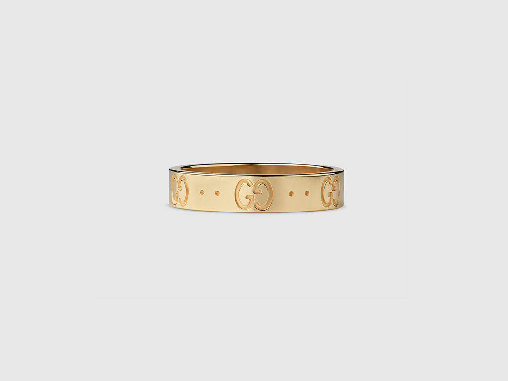 經典GG Logo設計的戒指，由18K黃金製成，是耐看百搭的款式。
