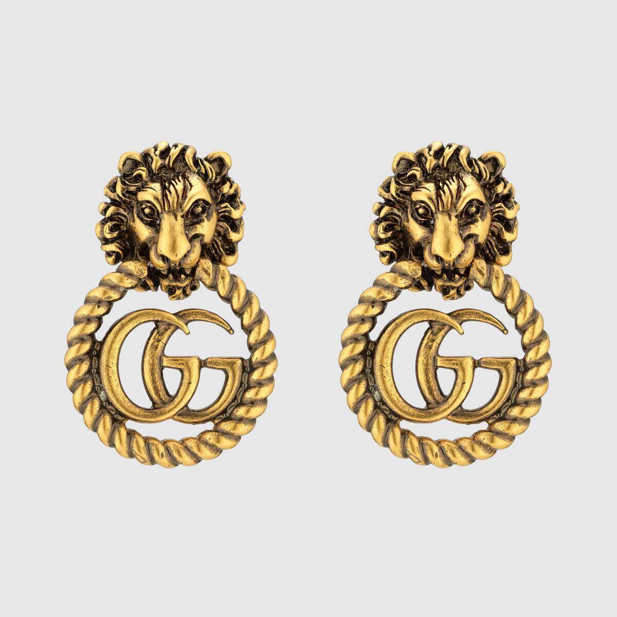 雙G獅頭耳環