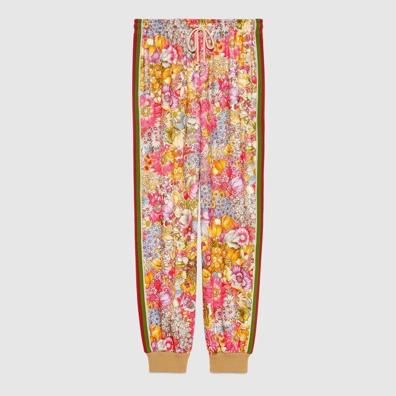 The North Face x Gucci花卉印花機械針織布慢跑長褲 The North Face x Gucci花卉印花機械針織布慢跑長褲