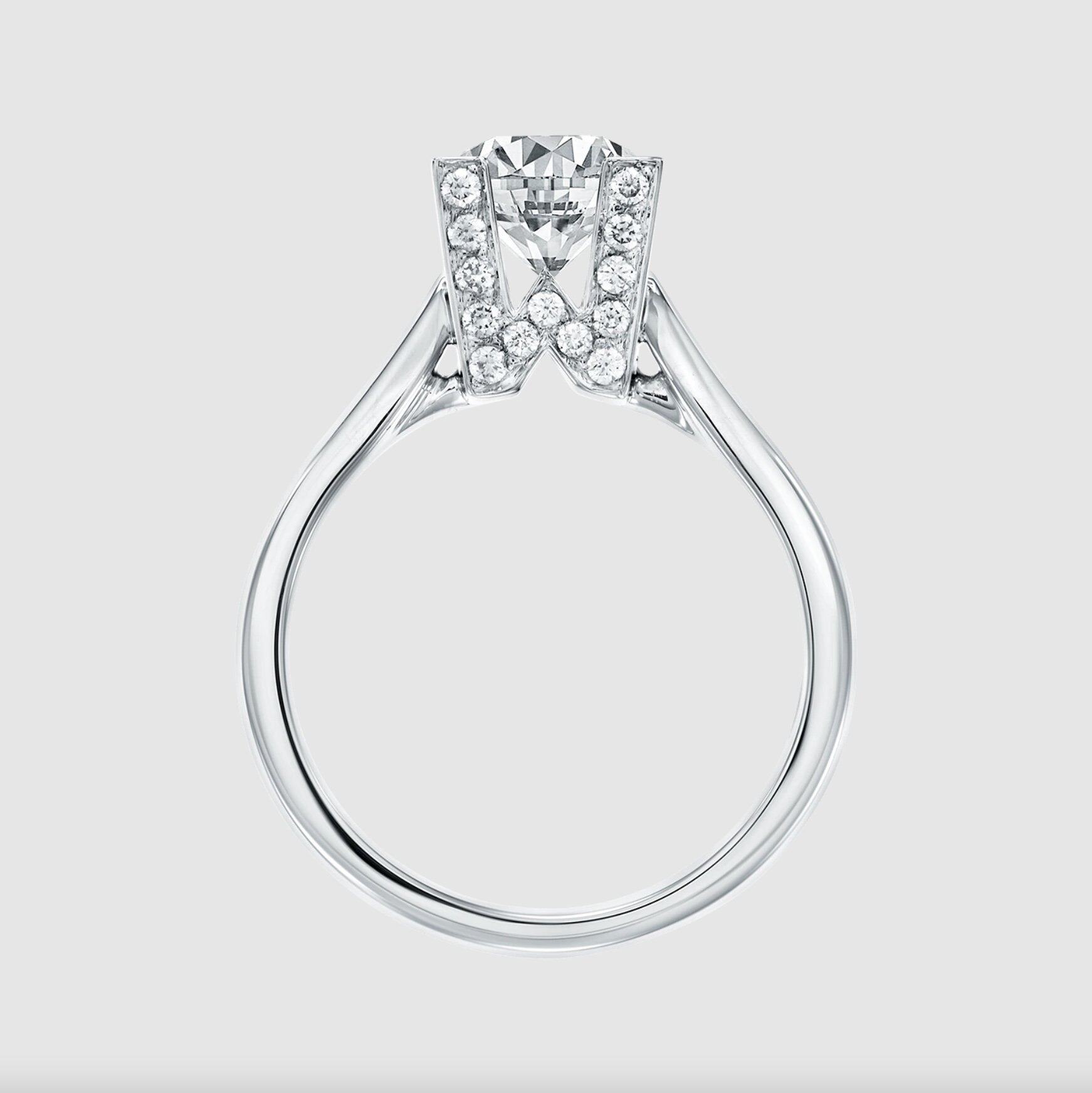 Harry Winston HW Logo極細微密釘鑲嵌鑽戒 Harry Winston HW Logo極細微密釘鑲嵌鑽戒