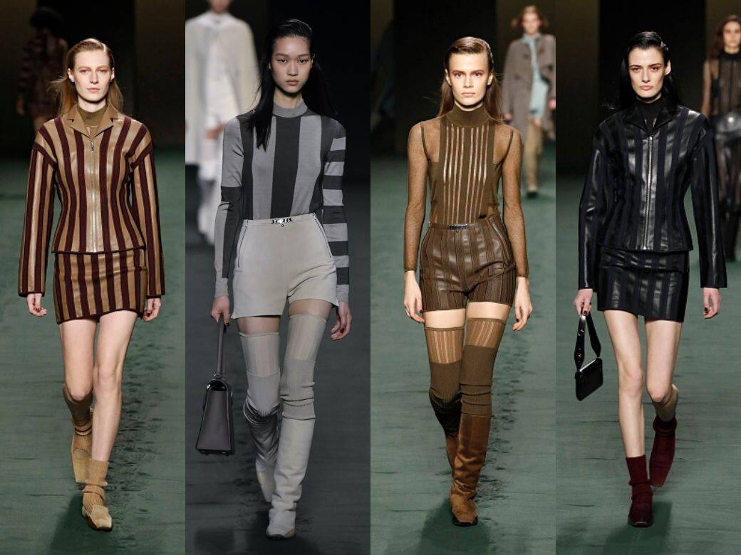 Hermès 2022秋冬時裝展焦點:條紋圖案 Hermès 2022秋冬時裝展焦點:條紋圖案