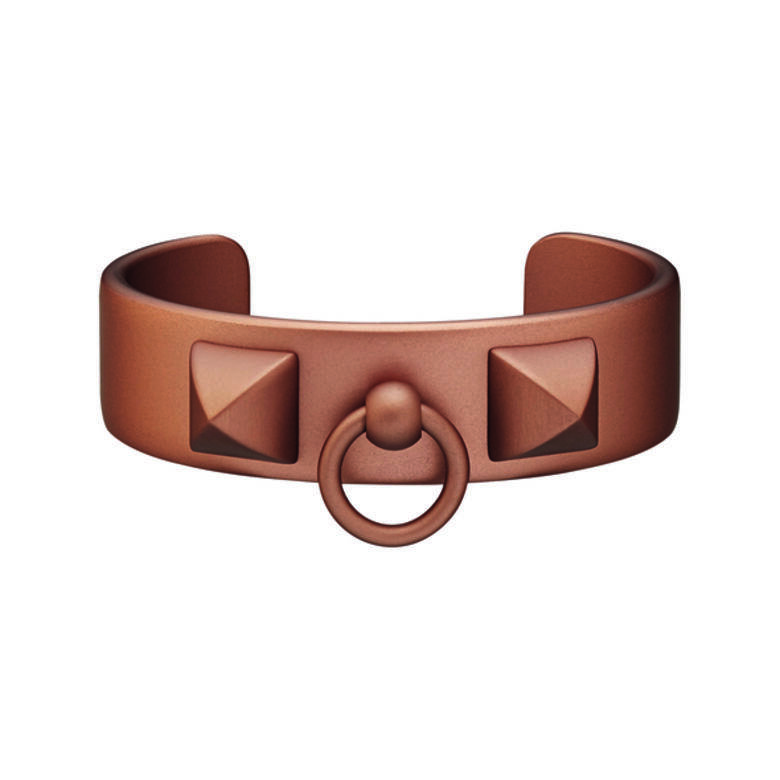 呼應Collier de chien設計的鋁金屬手鐲,備有兩款粗幼選擇,纖幼版本更適合手腕 呼應Collier de chien設計的鋁金屬手鐲,備有兩款粗幼選擇,纖幼版本更適合手腕