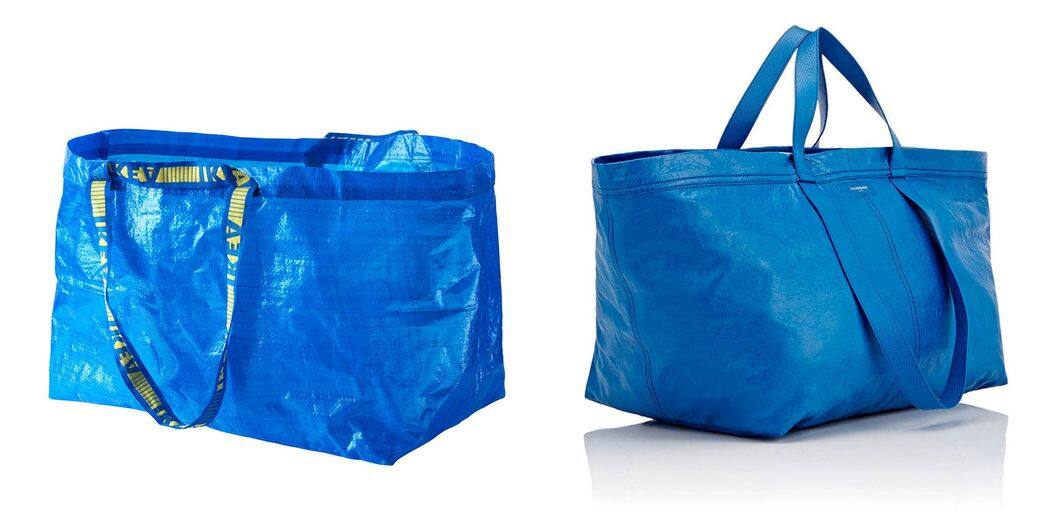 開發Ikea Frakta購物袋變奏熱潮，當然不得不提Balenciaga，其以Ikea袋為靈感，製作出小羊