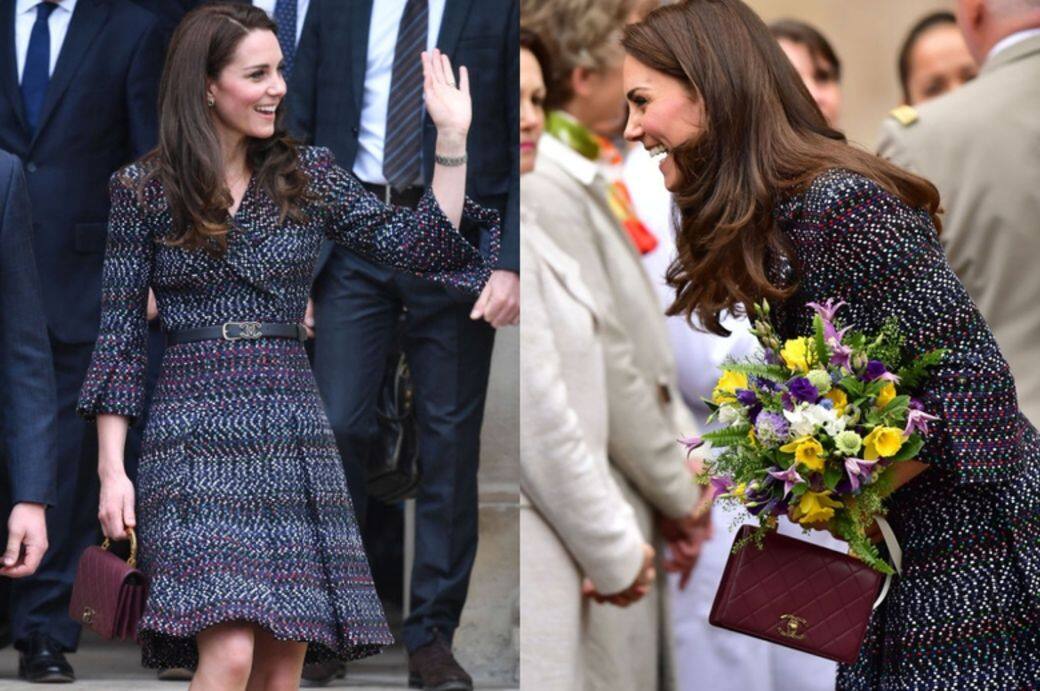 2017年凱特與王子參觀巴黎榮軍院酒店時，凱特更加出動全套Chanel。她身上的