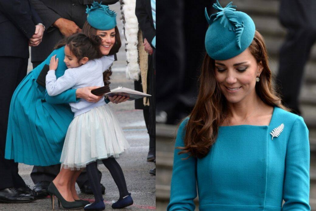 這條百褶裙第一次亮相，是2014年與威廉王子到訪紐西蘭但尼丁之時。凱特