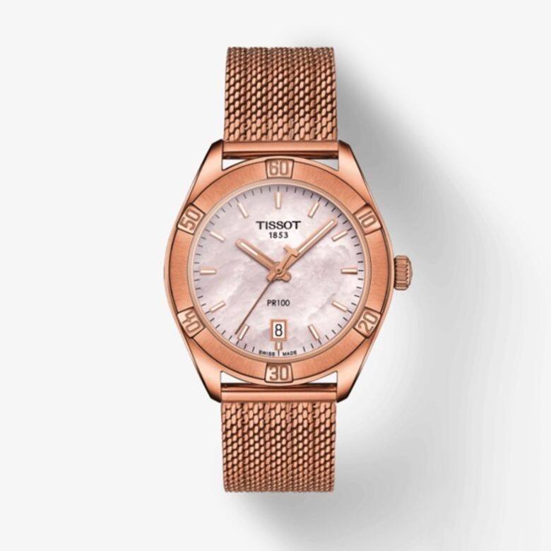 品牌的旗艦女裝腕錶Tissot Lady Heart Powermatic 80在12時位置設有花形窗口,在珍珠母貝 品牌的旗艦女裝腕錶Tissot Lady Heart Powermatic 80在12時位置設有花形窗口,在珍珠母貝