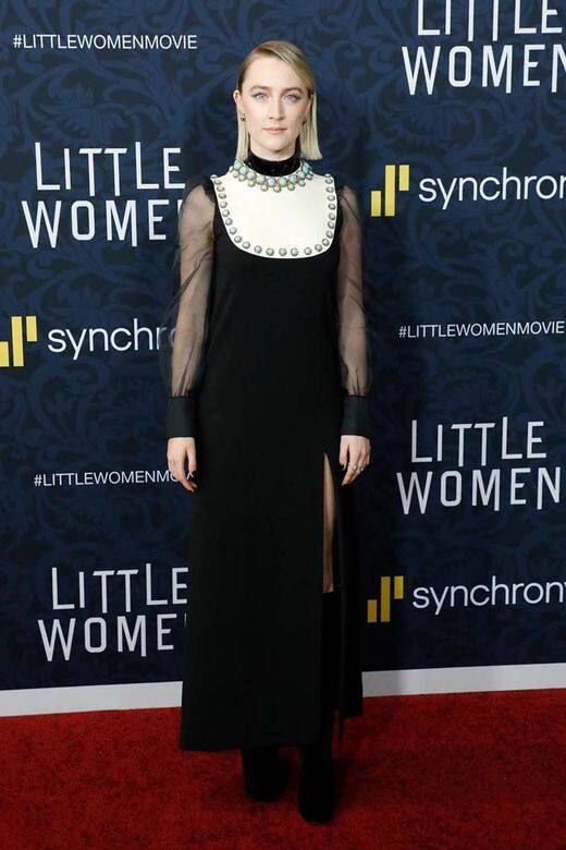 片中戲份最多的Saoirse Ronan，一直以來也愛穿Gucci出席不同活動，今次的首映禮Ronan