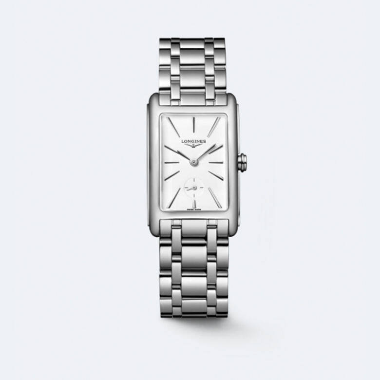 精鋼為主要材質，白色啞光的錶盤配搭鍍銀拋光指針，令手錶的整體配色