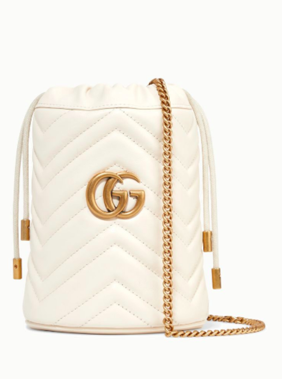 Gucci GG Marmont 迷你皮革水桶包 Gucci GG Marmont 迷你皮革水桶包