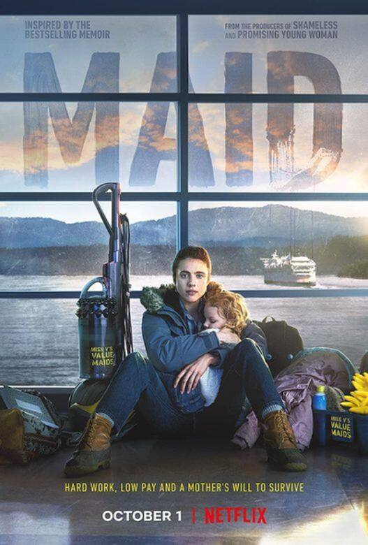 在《女傭浮生錄》Margaret Qualley飾演一名帶著3歲女兒逃離家暴、設法脫離貧窮,靠著 在《女傭浮生錄》Margaret Qualley飾演一名帶著3歲女兒逃離家暴、設法脫離貧窮,靠著