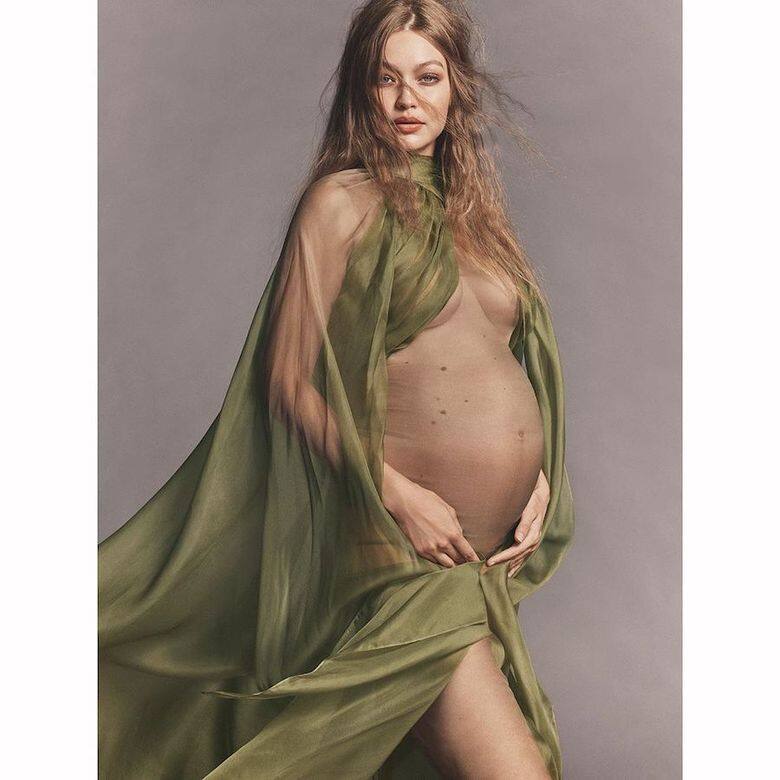 超模 Gigi Hadid早前拍攝的一輯孕婦照得到各方好評，其中讓人驚嘆的是她在