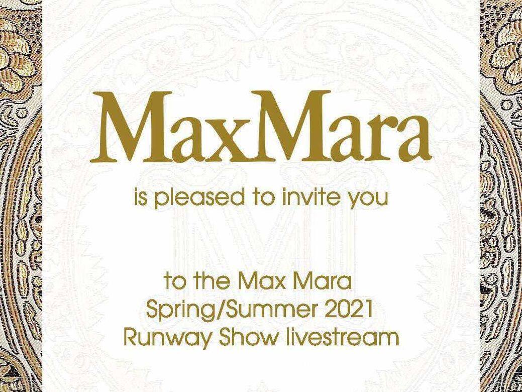 Max Mara SS21時裝騷網上直播! Max Mara SS21時裝騷網上直播!
