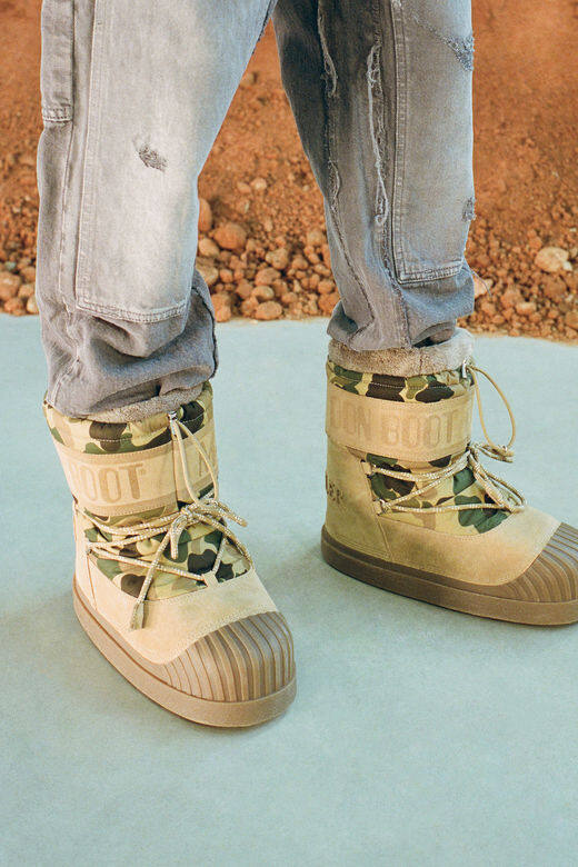 在8 Moncler Palm Angels 系列中,Ragazzi 同時與意大利知名品牌 Moon Boot 合作,推出以別出心裁 在8 Moncler Palm Angels 系列中,Ragazzi 同時與意大利知名品牌 Moon Boot 合作,推出以別出心裁
