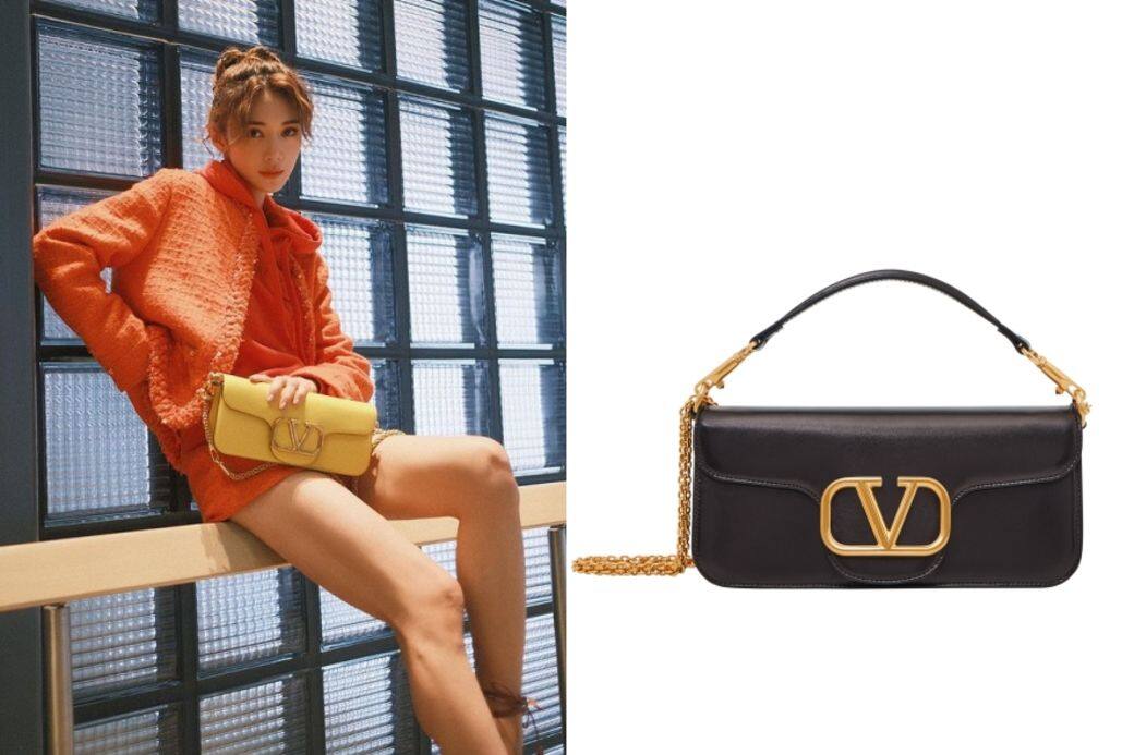 Valentino Locò手袋設計修長，時尚又具功能性，頂蓋綴有VLogo Signature袋扣，外形有點像Celine的