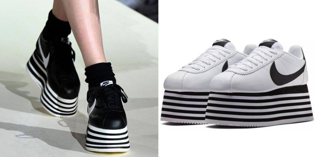 除了秋元梢腳上這雙黑色間條款式,今年初的Comme des Garçons時裝騷上還展示 除了秋元梢腳上這雙黑色間條款式,今年初的Comme des Garçons時裝騷上還展示
