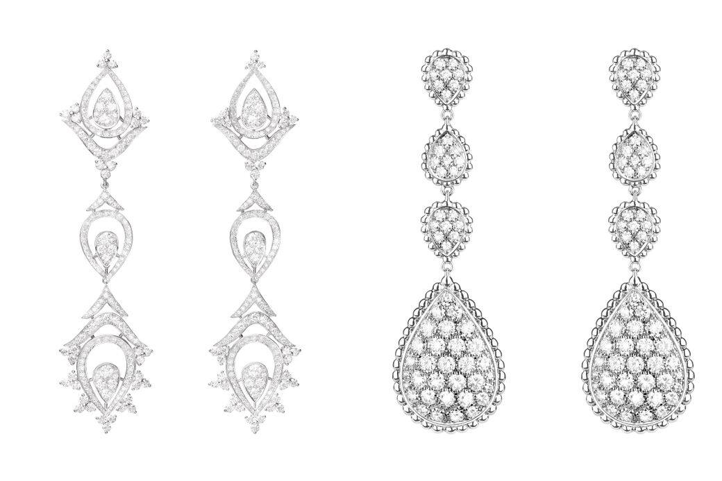 左:Boucheron Mehndi系列吊墜耳環右:Boucheron Serpent Bohème系列吊墜耳環 左:Boucheron Mehndi系列吊墜耳環右:Boucheron Serpent Bohème系列吊墜耳環