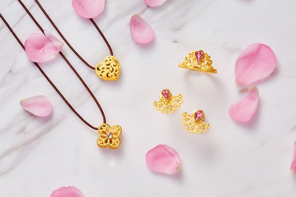 justgold, 鎮金店, 繁花系列, 純金首飾 justgold, 鎮金店, 繁花系列, 純金首飾