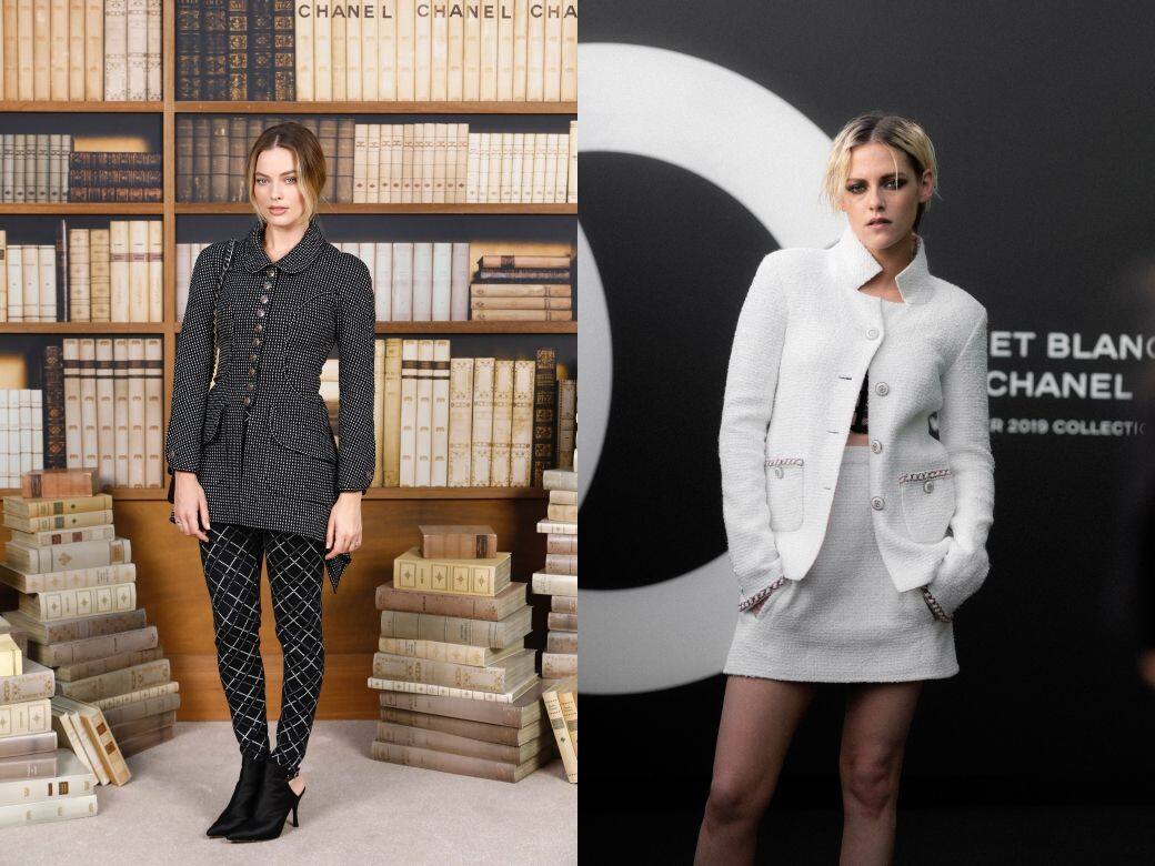 (左)Margot Robbie 和(右)Kristen Stewart 都曾經以CHANEL 外套造型示人,截然不同的風格將外套的豐 (左)Margot Robbie 和(右)Kristen Stewart 都曾經以CHANEL 外套造型示人,截然不同的風格將外套的豐