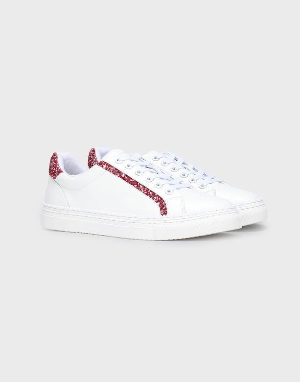 Suecomme Bonnie x YOOX Sparkle white & pink sneakers
