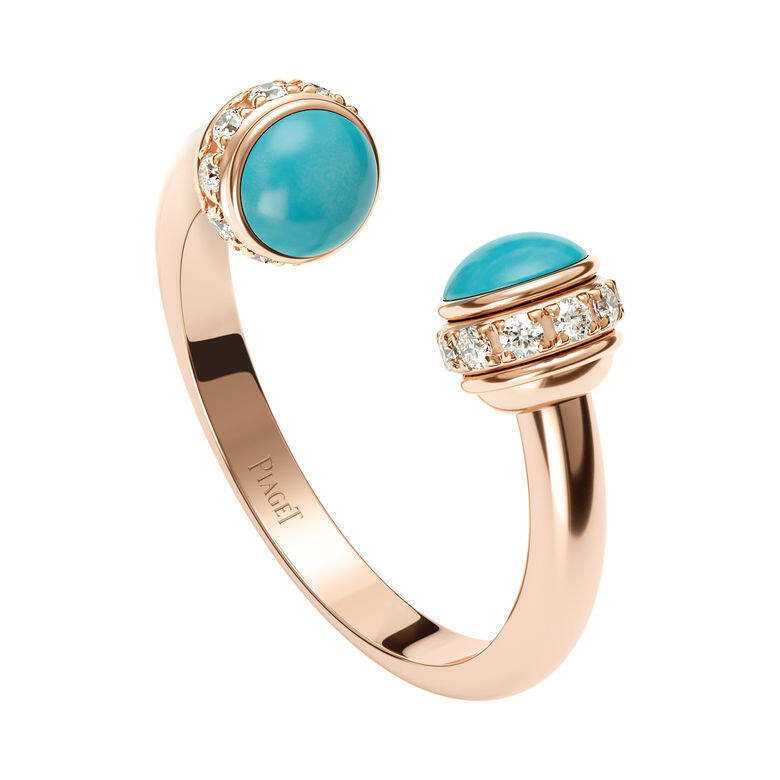 Piaget在珠寶設計上加入不少寶石元素，這款Possession經典指環主要以18K玫瑰金