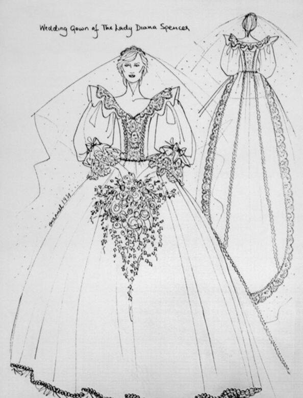在2005年一個拍賣會上，拍賣一條聲稱是當年戴安娜的後備婚紗，但設計師