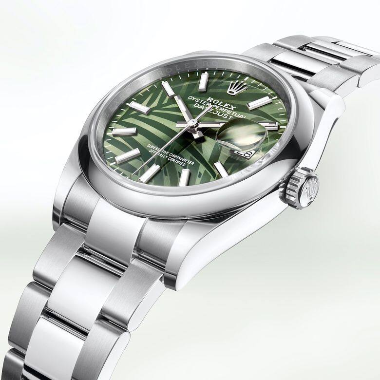 Rolex綠色棕櫚葉錶面新款Datejust 36官方定價為$55,000。
