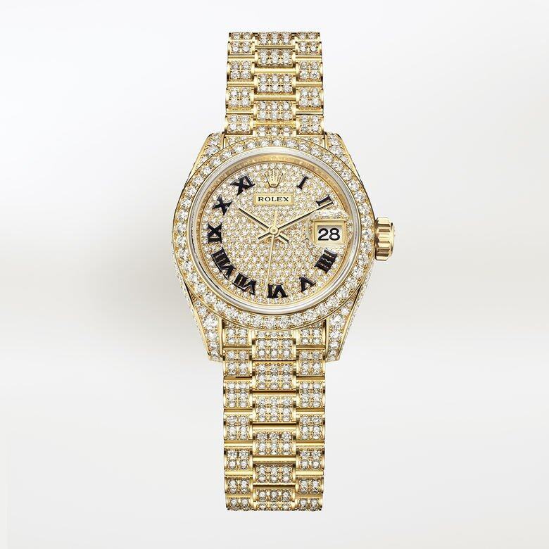 Lady-Datejust 18 ct黃金鑽石腕錶