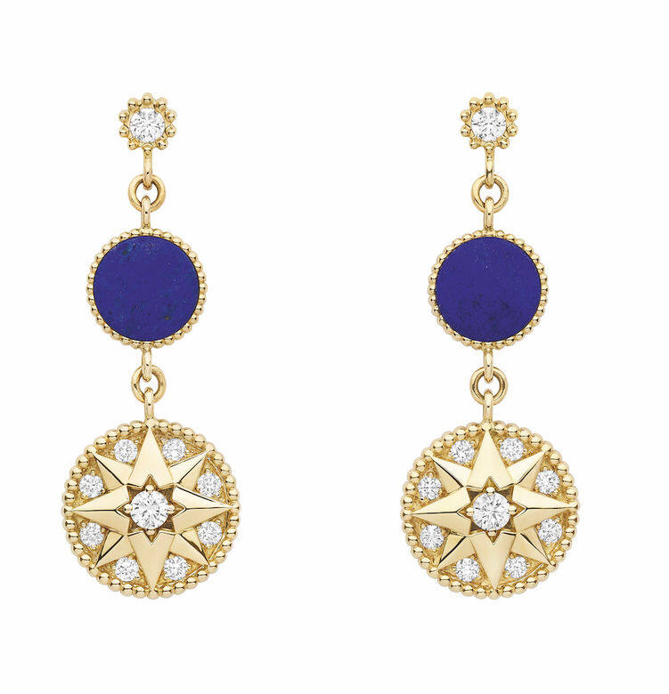 18K黃金鑽石及青金石耳環(Dior Joaillerie)