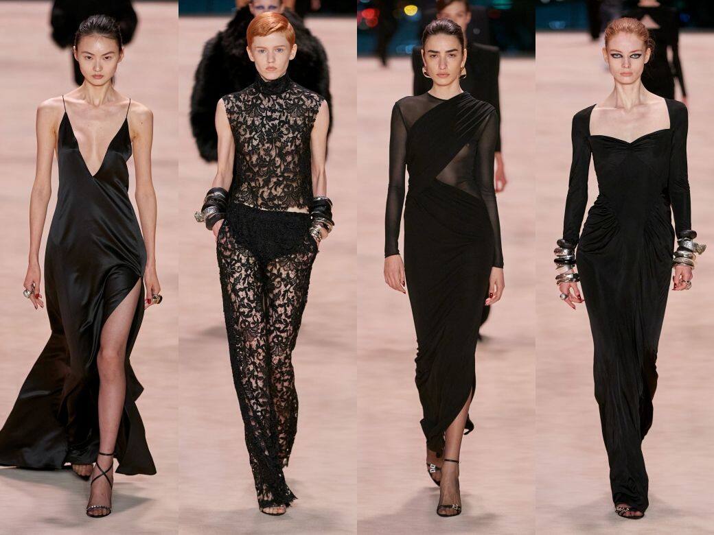 Saint Laurent 2022秋冬時裝展亮點:迷人黑裙 Saint Laurent 2022秋冬時裝展亮點:迷人黑裙