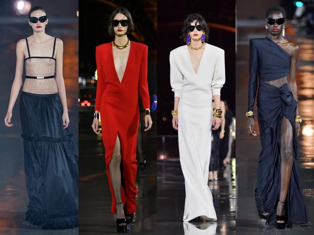Saint Laurent 2022春夏時裝展焦點:強勢晚裝 Saint Laurent 2022春夏時裝展焦點:強勢晚裝