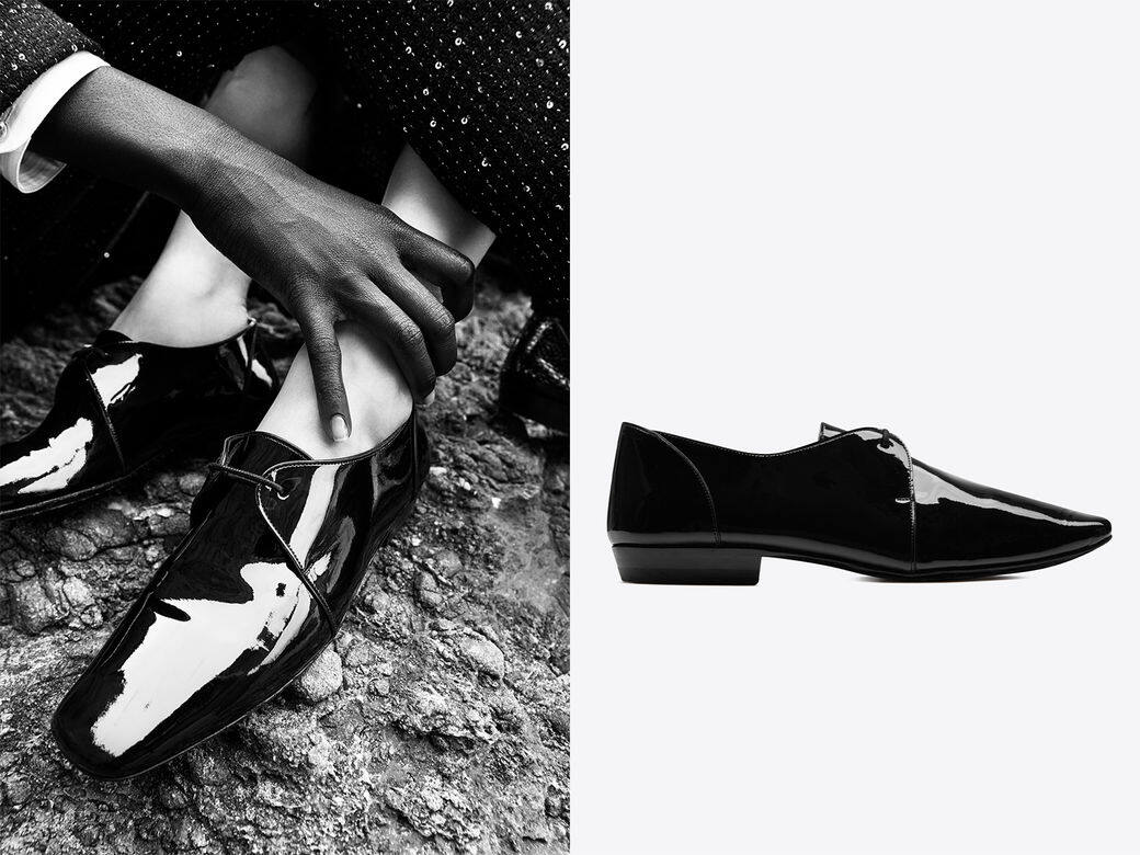 男女皆宜的皮鞋向來是Saint Laurent重點作品，新推出的Yves綁帶皮鞋採用柔和而