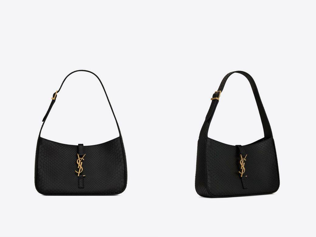 Saint Laurent LE5À7 啞光蟒蛇皮Hobo手袋,備有黑色。 尺寸:23 x 16 x 6,5 CM HKD$20,500 Saint Laurent LE5À7 啞光蟒蛇皮Hobo手袋,備有黑色。 尺寸:23 x 16 x 6,5 CM HKD$20,500