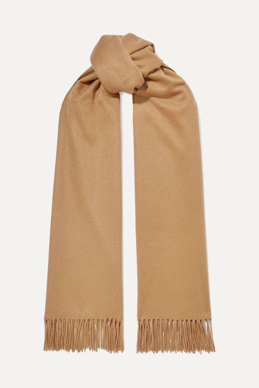 Johnstons of Elgin流蘇羊絨素色圍巾$ 3,470大地色系頸巾予人和諧溫暖之感，欲打造