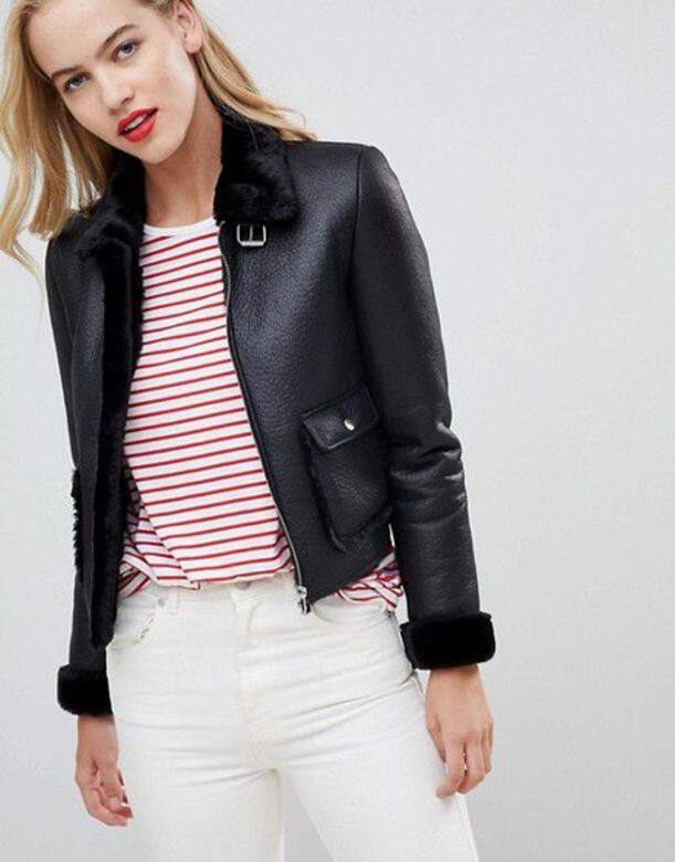 飛行員翻領皮褸£40 (約港幣$394) @ Asos Design, available at asos.com 飛行員翻領皮褸£40 (約港幣$394) @ Asos Design, available at asos.com