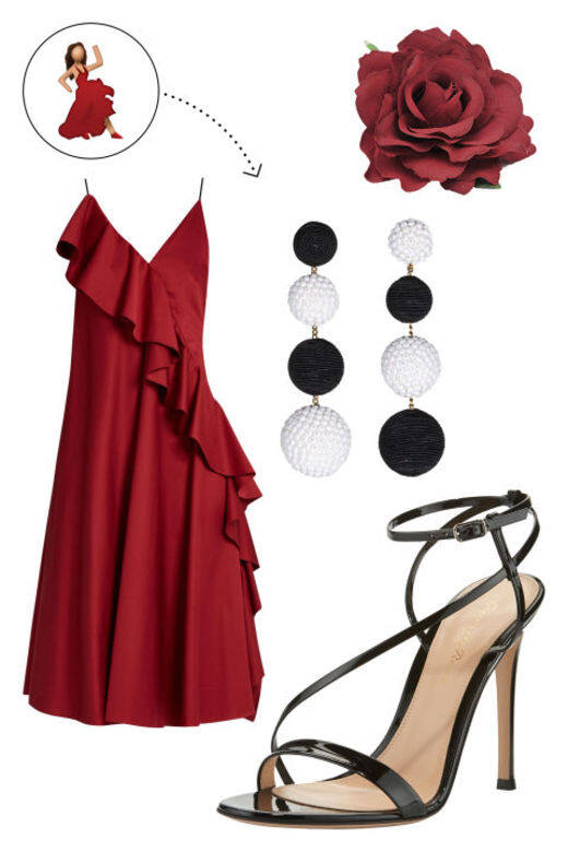 Anna October 不對稱無袖紅色連身裙 USD$570/約HKD$4420 (Matchesfashion)Rebecca de Ravenel Les Bonsbons 黑白耳環, USD$495/約 Anna October 不對稱無袖紅色連身裙 USD$570/約HKD$4420 (Matchesfashion)Rebecca de Ravenel Les Bonsbons 黑白耳環, USD$495/約